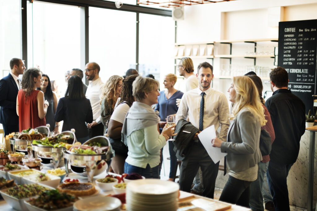 group of people in a marketing event